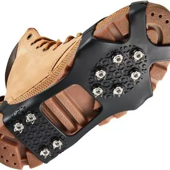 Кошки для улицы, десятизубые стальные гвозди, противоскользящие гвозди для обуви для снега, противоскользящие бахилы для обуви для льда и снега, кошки 10 teeth S code (23-33) чёрный