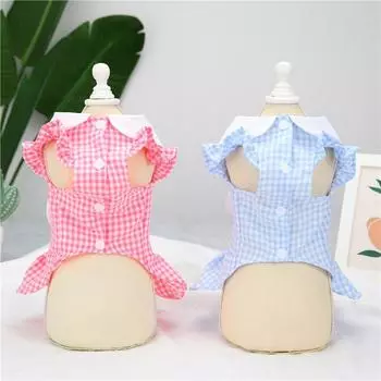 Кошки и собаки выходят на улицу весной и летом. Свежая и милая клетчатая юбка с заячьими ушками. Теплая куртка. Удобная и легкая. S синий