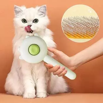 Кошки Кошачий туалет Гребень Анти-плавающий Влажная салфетка Массажная песочница для шерсти Собачья щетка Игла Специальные самоочищающиеся прически XXXS фиолетовый