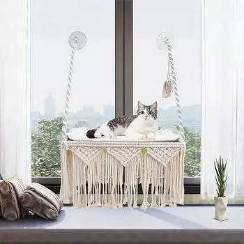 Кошки Кровати и мебель Гамак Балкон Окно Аксессуары Домашние животные Котята Товары для животных Домашние летние подвесные гамаки Гамак M белый