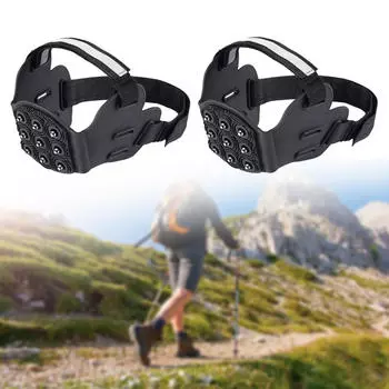 Кошки Шипы Ручки 9-точечные шипы Нескользящие тяговые захваты для льда для походов