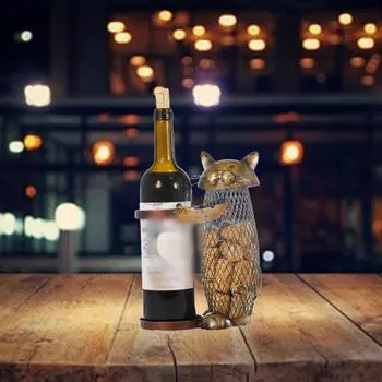 Кошки Винная стойка Держатель для бутылок Подарки, Органайзер Статуя кошки Украшение для дома Поделки Копилка Декор