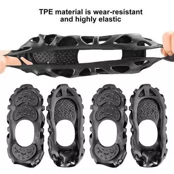 Кошки Yousheng Crampons Ice Traction Cleat 30 Spikes Шипы для ходьбы по снегу Противоскользящие шипы для обуви Grippers для зимнего похода, скалолазания, подледной рыбалки XL