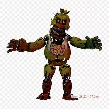 Кошмар Чика Five Nights At Freddy s 4 Кошмарные термонаклейки для одежды, футболка, сумка, термопереносные наклейки, железные нашивки