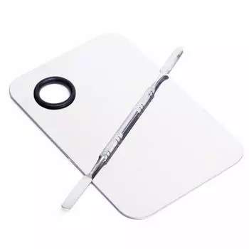 Косметическая цветовая палитра из нержавеющей стали, профессиональная косметическая цветовая палитра для смешивания, шпатель, инструмент для визажиста