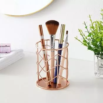 Косметическая коробка для хранения кистей для макияжа, цилиндрический футляр для хранения кистей для губной помады, держатель для ручек, органайзер из кованого железа для хранения ручек