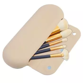 Косметическая сумка для хранения, силиконовая большая емкость, магнитная застежка, моющаяся, водонепроницаемая, портативная, портативная губная помада, кисть для макияжа, сумка для хранения карандашей для бровей хаки