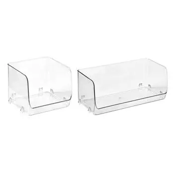 Косметическая витрина Многофункциональный штабелируемый пластиковый прозрачный органайзер для макияжа для дома 15.5x15x12.8cm/6.1x5.9x5.3in