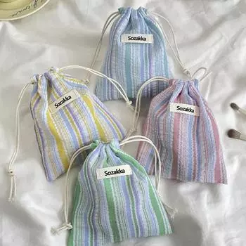 Косметические принадлежности Сумка для хранения на шнурке Холщовые сумки для конфет Подарочная упаковка Мешочек Многоразовый домашний органайзер для мелочей