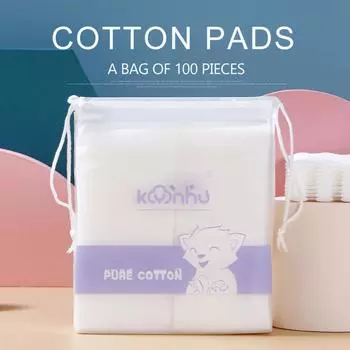 Косметические ватные диски в упаковках по 100 штук, подушечки для снятия макияжа, влажные компрессы для глаз и губ из чистого хлопка, увлажняющие подушечки для лица фиолетовый