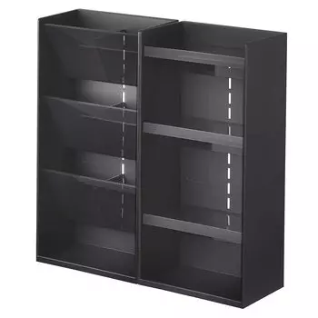 Косметический футляр для хранения Yamazaki Jitsugyo, набор из 2 4-х ярусных футляров Tower черного цвета 5602 5604 чёрный