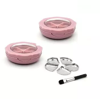 Косметический контейнер «сделай сам» с цветочным дизайном, косметический футляр для палитры с зеркалом, 5-секционный лоток для хранения косметики, розовый/белый QT-175 розовый