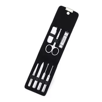 Косметический набор Kowell Premium Nail Clipper, 7 предметов, черный футляр P2028 Сделано в Корее
