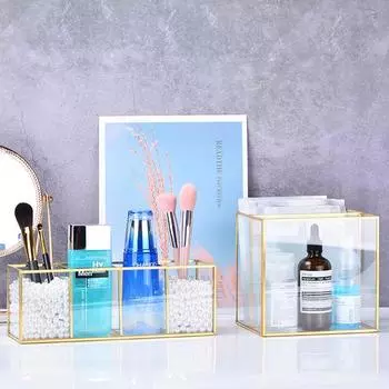 Косметическое стекло, классификация ювелирных изделий, туалетный столик большой емкости, настольный лоток для хранения отделки Three grids