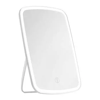 Косметическое зеркало с подсветкой, Косметическое зеркало с 56 светодиодами с регулируемой яркостью, сенсорным экраном, портативное перезаряжаемое USB-устройство One Size белый