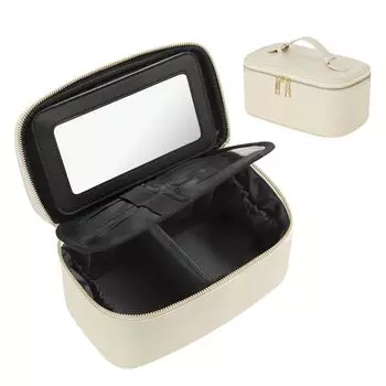 Косметичка ATiC, вместительная косметичка со съемным зеркалом, косметичка-сумка для туалетного столика, переносной держатель для аксессуаров, небольшой подарок для путешествий