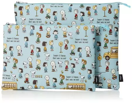 косметичка автобус синий [Hapitas] набор из 2 размеров, компактный, Снупи, стоп,