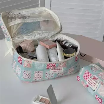 Косметичка большой емкости на молнии, косметичка для хранения, многоразовый контейнер для туалетных принадлежностей для путешествий, пляжа, кемпинга Small