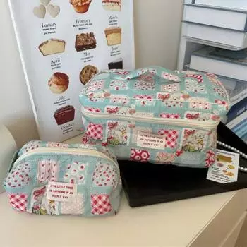 Косметичка большой емкости на молнии, косметичка для хранения, многоразовый контейнер для туалетных принадлежностей для путешествий, пляжа, кемпинга Small