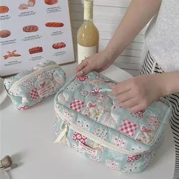 Косметичка большой емкости на молнии, косметичка для хранения, многоразовый контейнер для туалетных принадлежностей для путешествий, пляжа, кемпинга Small
