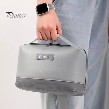 Косметичка большой емкости органайзер для косметики с верхней ручкой держатель для кистей водонепроницаемый несколько карманов дорожная косметичка для женщин розовый