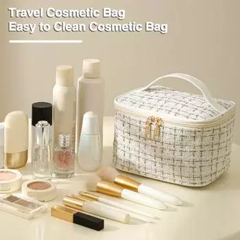 Косметичка большой емкости, портативная ручка на молнии, прочная несущая многофункциональная дорожная косметичка, косметичка-органайзер, чехол чёрный