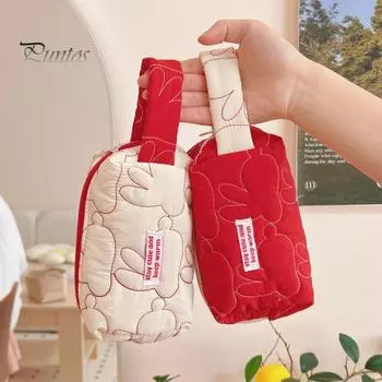 Косметичка большой емкости с ручкой на молнии, водостойкая портативная женская косметичка, кисточка для макияжа, сумка для туалетных принадлежностей S белый