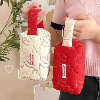 Косметичка большой емкости с ручкой на молнии, водостойкая портативная женская косметичка, кисточка для макияжа, сумка для туалетных принадлежностей S белый