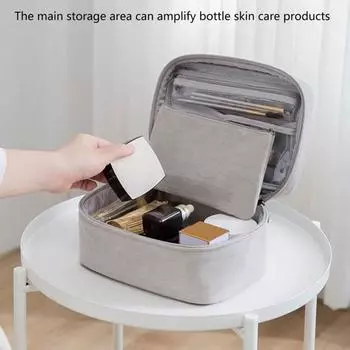 Косметичка большой емкости со съемными карманами и отделениями для кистей Дорожная косметичка для хранения косметики Дорожные принадлежности