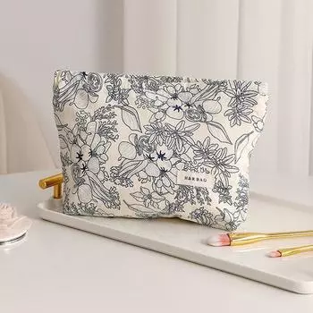 Косметичка большой вместимости с цветочным принтом, органайзер для косметики, портативная сумка для хранения косметики, дорожная