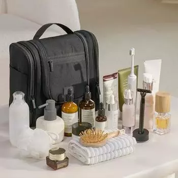 Косметичка большой вместимости с несколькими отделениями и сетчатыми карманами, застежка-молния, дорожная сумка для туалетных принадлежностей для путешествий, косметичка для деловых поездок бежевый