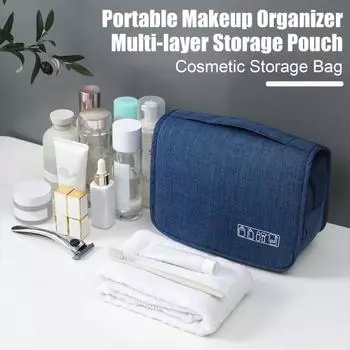 Косметичка для деловых поездок, раздельное хранение влажной и сухой пищи, водонепроницаемая многослойная косметичка с крючком для подвешивания, застежка-молния