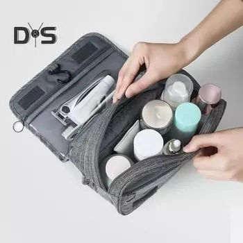 Косметичка для деловых поездок, раздельное хранение влажной и сухой пищи, водонепроницаемая многослойная косметичка с крючком для подвешивания, застежка-молния, портативная небесно-голубой