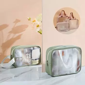Косметичка для хранения большой емкости водонепроницаемая матовая косметичка для туалетных принадлежностей дорожные принадлежности S зелёный