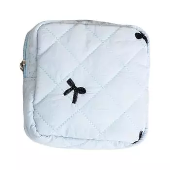 Косметичка для хранения гигиенических прокладок с узлом-бабочкой, портативный органайзер для женской гигиены, органайзер для тампонов для путешествий и ежедневного использования синий