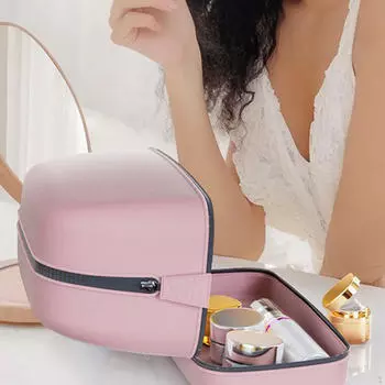 Косметичка для хранения косметичек, водонепроницаемый, устойчивый к царапинам, универсальный органайзер для туалетных принадлежностей розовый