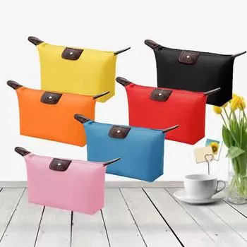 Косметичка для макияжа, дорожная сумка для хранения на молнии, компактный женский косметический чехол, красочная мини-сумка для женщин чёрный