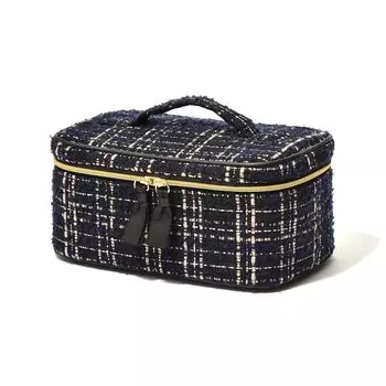 Косметичка Francfranc Tweed Vanity Pouch Black S Makeup Box Cosmetic Pouch Cosmetic чёрный