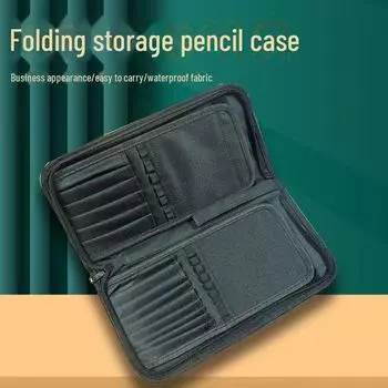 Косметичка и пенал с 15-ю отверстиями и перекрестной молнией, с подставкой для кистей 12 brush pack