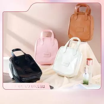 Косметичка из искусственной кожи, большая вместимость, высокий уровень внешнего вида, сумка для хранения косметики, косметичка