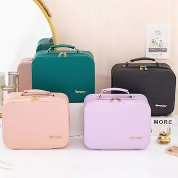 Косметичка из искусственной кожи, косметичка большой емкости, новая сумка для туалетных принадлежностей зелёный