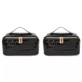 Косметичка из искусственной кожи Простая косметичка Женская косметичка (черный)