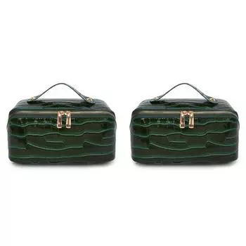 Косметичка из искусственной кожи Простая косметичка Женская косметичка (Ретро-зеленый)