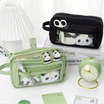 Косметичка Эстетическая сумка-карандаш Большая вместительная подставка для карандашей Простая канцелярская сумка для студентов белый