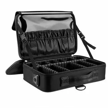 Косметичка Luxspire Косметичка Сумка для кистей для макияжа Косметичка EVA Косметичка Косметичка 3-х уровневая Плечевой ремень в комплекте Профессиональный разделитель