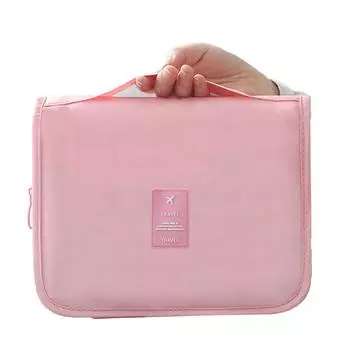 Косметичка маленькая портативная сумка для макияжа на молнии большой вместимости сумка для туалетных принадлежностей дорожная сумка для умывания розовый