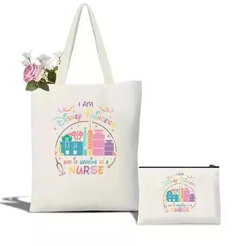 Косметичка медсестры-принцессы, забавная сумка-тоут для медсестры, женская сумка-тоут для медсестры, сумка-тоут для принцессы-медсестры WHITE