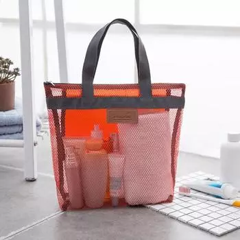 Косметичка на молнии, сетчатая, унисекс, с отделением для защиты от царапин, органайзер для туалетных принадлежностей для отпуска небесно-голубой