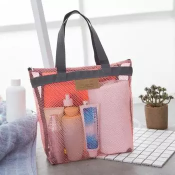 Косметичка на молнии, сетчатая, унисекс, с отделением для защиты от царапин, органайзер для туалетных принадлежностей для отпуска серый