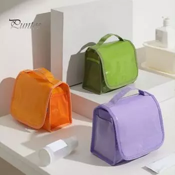 Косметичка Органайзер для кистей для макияжа Водонепроницаемая складная конструкция Большая вместимость Подвесной органайзер для туалетных принадлежностей для путешествий с застежкой-молнией синий